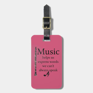Clarinets-Musik hilft uns, Wort-Schlüsselkette Gepäckanhänger