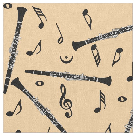 Clarinets Musiknotens Pattern Stoff (Nahaufnahme)