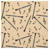 Clarinets Musiknotens Pattern Stoff (Muster)