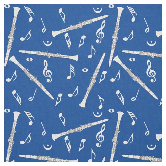 Clarinets Musiknotens Pattern Stoff (Muster)