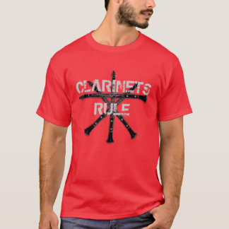 Clarinets-Regel auf dunklen T - Shirts