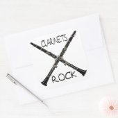 Clarinets Rock Quadratischer Aufkleber (Umschlag)