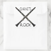 Clarinets Rock Quadratischer Aufkleber (Tasche)