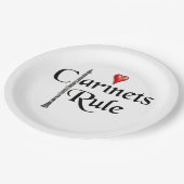 Clarinetspieler-Musiker Platte IRGENDEINE FARBE Pappteller (Schrägansicht)