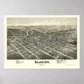 Clarion, PA Panoramic Map - 1896 Poster (Vorne)