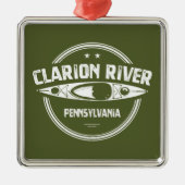 Clarion River Pennsylvania Kayaking Ornament Aus Metall (Vorne)