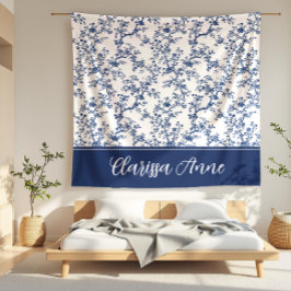 Clarissa Anne Dainty Navy und White Toile Fleecedecke