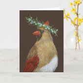 Clarissa der Kardinal Grußkarte Karte (Gelbe Blume)