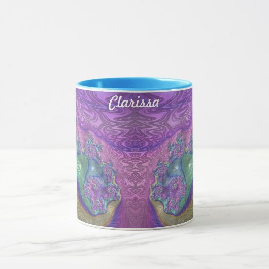 ~ CLARISSA ~ GLOSSY 3D Glossy Green Lila Blue Tasse (Zentrum)