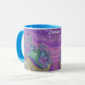 ~ CLARISSA ~ GLOSSY 3D Glossy Green Lila Blue Tasse (Vorderseite Links)
