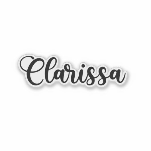 Clarissa Name - Handgeschriebene Kalligrafie Aufkleber (Vorderseite)