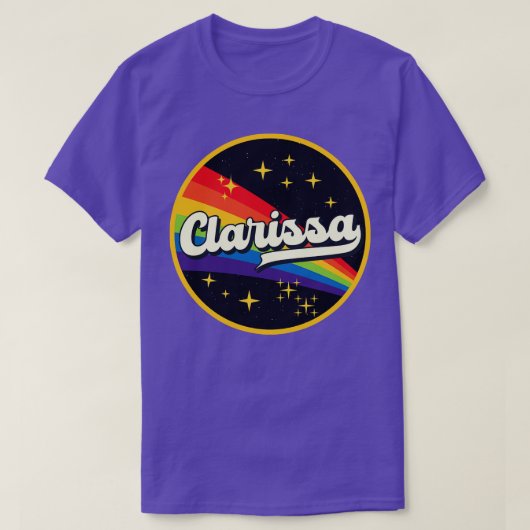 Clarissa Rainbow in Space Vintag Style T-Shirt (Design vorne)