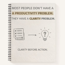 Clarity before Actions Notbook Notizblock