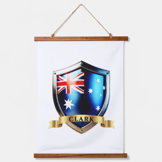Clark Australia National Heritage Shield Wandteppich Mit Holzrahmen (Vorderseite)