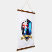 Clark Australia National Heritage Shield Wandteppich Mit Holzrahmen (Gewinkelt)