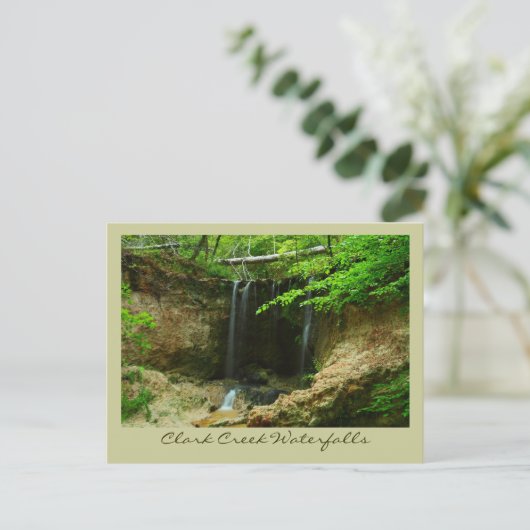 Clark Creek Waterfall Postkarte (Stehend Vorderseite)