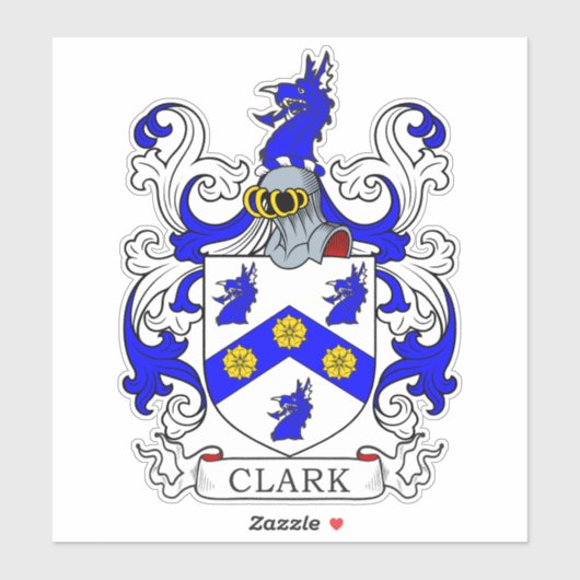Clark Familienwappen Aufkleber (Blatt)