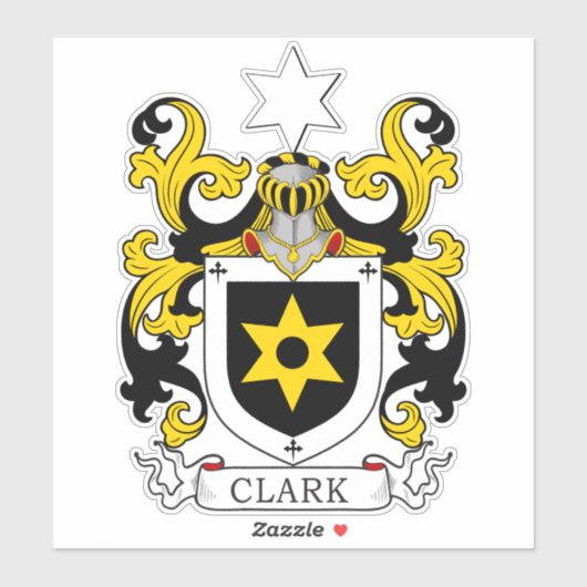 Clark Familienwappen Aufkleber (Blatt)