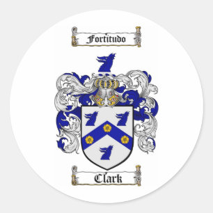 CLARK-FAMILIENWAPPEN - CLARK-WAPPEN RUNDER AUFKLEBER