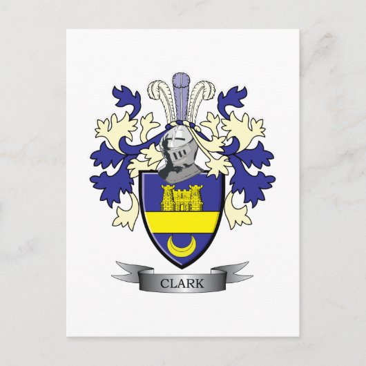 Clark Familienwappen Coat of Arms Postkarte (Vorderseite)