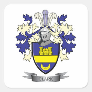 Clark-Familienwappen-Wappen Quadratischer Aufkleber