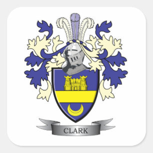 Clark-Familienwappen-Wappen Quadratischer Aufkleber