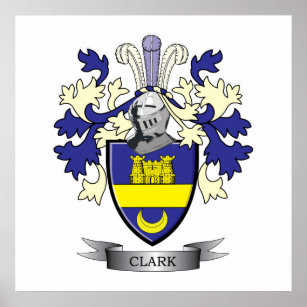 Clark Family Crest Coat of Arms Poster