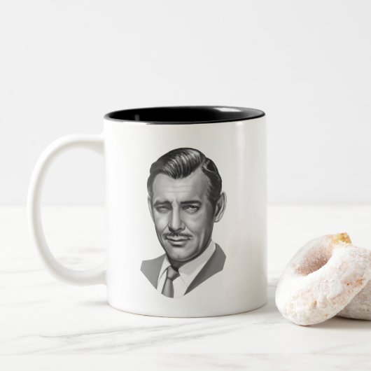 Clark Gable Zweifarbige Tasse (Mit Donut)