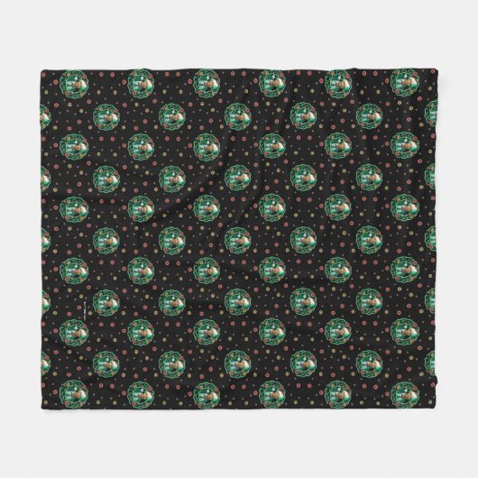 Clark Griswold Christmas Wreath Pattern Fleecedecke (Vorderseite (Horizontal))