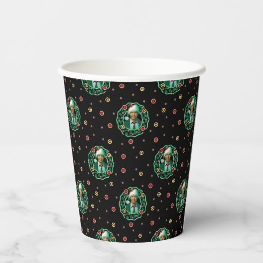Clark Griswold Christmas Wreath Pattern Pappbecher (Rückseite)