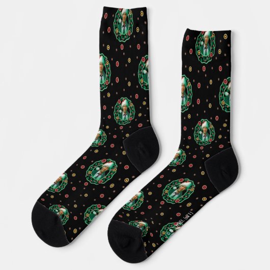 Clark Griswold Christmas Wreath Pattern Socks Socken (Linkes Detail)