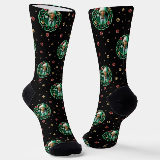 Clark Griswold Christmas Wreath Pattern Socks Socken (Gewinkelt)