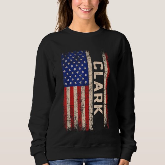 Clark Nachname Shirt Name American Flag (Vorderseite)