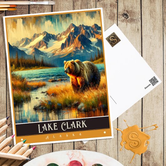 Clark-See, Alaska | Vintage Malerei Postkarte