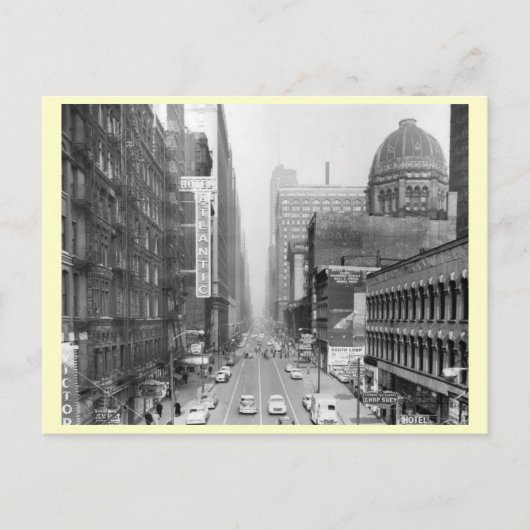Clark St., Chicago, Illinois Vintag Postkarte (Vorderseite)