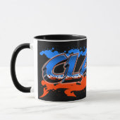 Clark Vorname Name Graffiti blue orange Tasse (Links)