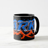Clark Vorname Name Graffiti blue orange Tasse (VorderseiteRechts)