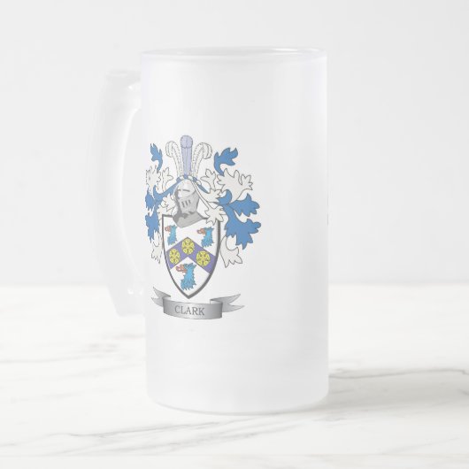 Clark-Wappen Mattglas Bierglas (Vorderseite Links)