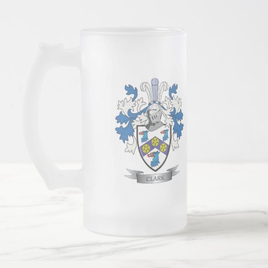 Clark-Wappen Mattglas Bierglas (Links)