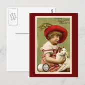 Clarke Child mit Cat Postkarte (Vorne/Hinten)
