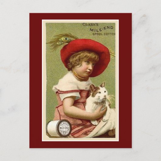 Clarke Child mit Cat Postkarte (Vorderseite)