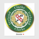 Clarke Irish Shield & Celtic Cross Personalisiert Aufkleber (Blatt)