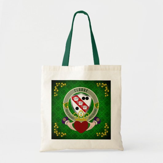 Clarke Irish Shield & Claddagh Personalisiert Tragetasche (Vorne)