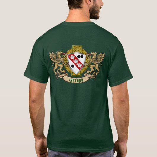 Clarke Irish Shield & Griffins Personalisiert T-Shirt (Rückseite)