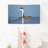 Clark's Grebe Painting - Original Bird Art Banner (Insitu)