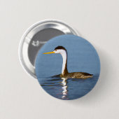 Clark's Grebe Painting - Original Bird Art Button (Vorne & Hinten)