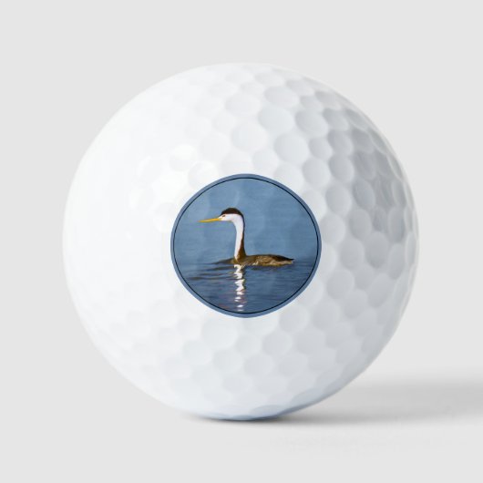 Clark's Grebe Painting - Original Bird Art Golfball (Vorderseite)