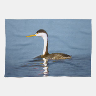 Clark's Grebe Painting - Original Bird Art Handtuch