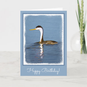 Clark's Grebe Painting - Original Bird Art Karte