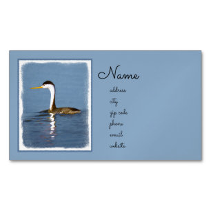 Clark's Grebe Painting - Original Bird Art Magnetische Visitenkarte